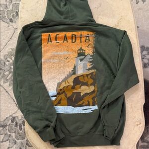 Olive Green Acadia National Park Hoodie